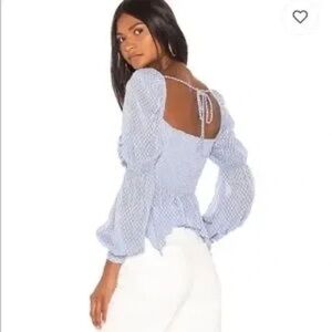 Song of Style “Clara” Chiffon Back Tie Top Sz-S